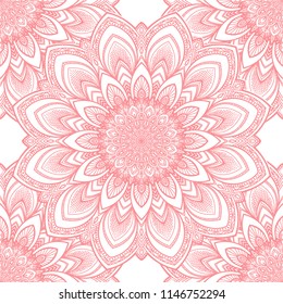 Аrabesque. Flower Mandala. Vintage decorative elements. Oriental pattern, vector illustration. Islam, Arabic, Indian, moroccan,spain, turkish, pakistan, chinese, mystic, ottoman motifs. Coloring book 