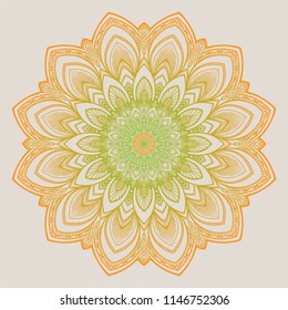 Аrabesque. Flower Mandala. Vintage decorative elements. Oriental pattern, vector illustration. Islam, Arabic, Indian, moroccan,spain, turkish, pakistan, chinese, mystic, ottoman motifs. Coloring book 