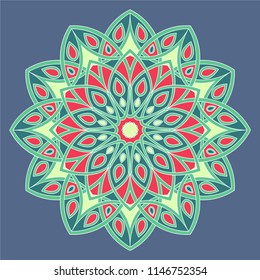 Аrabesque. Flower Mandala. Vintage decorative elements. Oriental pattern, vector illustration. Islam, Arabic, Indian, moroccan,spain, turkish, pakistan, chinese, mystic, ottoman motifs. Coloring book 