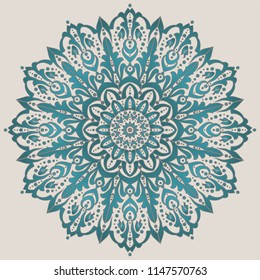 Аrabesque. Flower Mandala. Vintage decorative elements. Oriental pattern, vector illustration. Islam, Arabic, Indian, moroccan,spain, turkish, pakistan, chinese, mystic, ottoman motifs. Coloring book 
