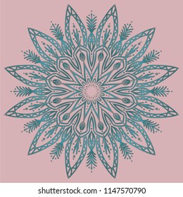 Аrabesque. Flower Mandala. Vintage decorative elements. Oriental pattern, vector illustration. Islam, Arabic, Indian, moroccan,spain, turkish, pakistan, chinese, mystic, ottoman motifs. Coloring book 