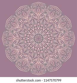 Аrabesque. Flower Mandala. Vintage decorative elements. Oriental pattern, vector illustration. Islam, Arabic, Indian, moroccan,spain, turkish, pakistan, chinese, mystic, ottoman motifs. Coloring book 
