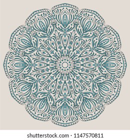 Аrabesque. Flower Mandala. Vintage decorative elements. Oriental pattern, vector illustration. Islam, Arabic, Indian, moroccan,spain, turkish, pakistan, chinese, mystic, ottoman motifs. Coloring book 