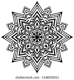 Flower Mandala. Vintage decorative elements. Oriental pattern, vector illustration. Islam, Arabic, Indian, moroccan,spain, turkish, pakistan, chinese, mystic, ottoman motifs. Coloring book page