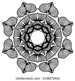 Flower Mandala. Vintage decorative elements. Oriental pattern, vector illustration. Islam, Arabic, Indian, moroccan,spain, turkish, pakistan, chinese, mystic, ottoman motifs. Coloring book page