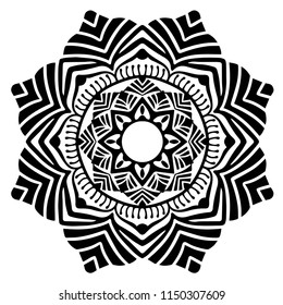 Flower Mandala. Vintage decorative elements. Oriental pattern, vector illustration. Islam, Arabic, Indian, moroccan,spain, turkish, pakistan, chinese, mystic, ottoman motifs. Coloring book page