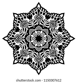 Flower Mandala. Vintage decorative elements. Oriental pattern, vector illustration. Islam, Arabic, Indian, moroccan,spain, turkish, pakistan, chinese, mystic, ottoman motifs. Coloring book page