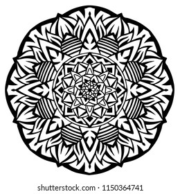 Flower Mandala. Vintage decorative elements. Oriental pattern, vector illustration. Islam, Arabic, Indian, moroccan,spain, turkish, pakistan, chinese, mystic, ottoman motifs. Coloring book page