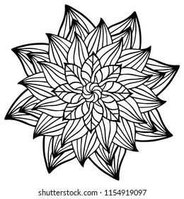 Flower Mandala. Vintage decorative elements. Oriental pattern, vector illustration. Islam, Arabic, Indian, moroccan,spain, turkish, pakistan, chinese, mystic, ottoman motifs. Coloring book pag