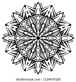 Flower Mandala. Vintage decorative elements. Oriental pattern, vector illustration. Islam, Arabic, Indian, moroccan,spain, turkish, pakistan, chinese, mystic, ottoman motifs. Coloring book pag