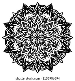 Flower Mandala. Vintage decorative elements. Oriental pattern, vector illustration. Islam, Arabic, Indian, moroccan,spain, turkish, pakistan, chinese, mystic, ottoman motifs. Coloring book page