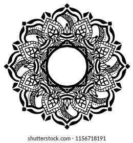 Flower Mandala. Vintage decorative elements. Oriental pattern, vector illustration. Islam, Arabic, Indian, moroccan,spain, turkish, pakistan, chinese, mystic, ottoman motifs. Coloring book page
