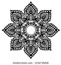 Flower Mandala. Vintage decorative elements. Oriental pattern, vector illustration. Islam, Arabic, Indian, moroccan,spain, turkish, pakistan, chinese, mystic, ottoman motifs. Coloring book page