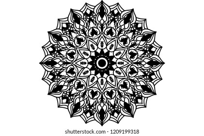 Flower Mandala. Vintage decorative elements. Oriental pattern, vector illustration. Islam, Arabic book page
