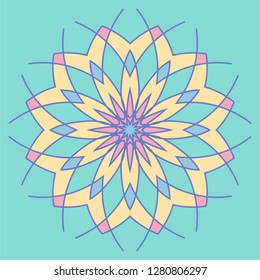 Аrabesque. Flower Mandala. Vintage decorative elements. Oriental pattern, vector illustration. Islam, Arabic, Indian, moroccan,spain, turkish, pakistan, chinese, mystic, ottoman motifs. Coloring book 