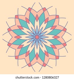 Аrabesque. Flower Mandala. Vintage decorative elements. Oriental pattern, vector illustration. Islam, Arabic, Indian, moroccan,spain, turkish, pakistan, chinese, mystic, ottoman motifs. Coloring book 