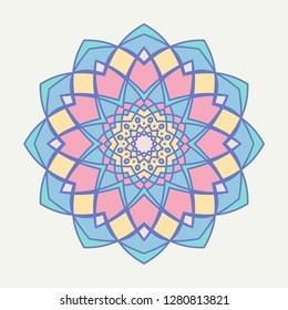 Аrabesque. Flower Mandala. Vintage decorative elements. Oriental pattern, vector illustration. Islam, Arabic, Indian, moroccan,spain, turkish, pakistan, chinese, mystic, ottoman motifs. Coloring book 