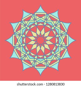 Аrabesque. Flower Mandala. Vintage decorative elements. Oriental pattern, vector illustration. Islam, Arabic, Indian, moroccan,spain, turkish, pakistan, chinese, mystic, ottoman motifs. Coloring book 