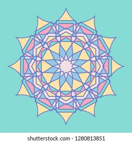 Аrabesque. Flower Mandala. Vintage decorative elements. Oriental pattern, vector illustration. Islam, Arabic, Indian, moroccan,spain, turkish, pakistan, chinese, mystic, ottoman motifs. Coloring book 