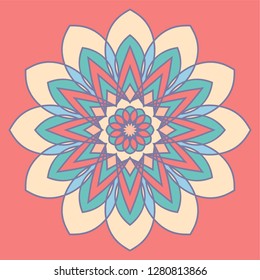 Аrabesque. Flower Mandala. Vintage decorative elements. Oriental pattern, vector illustration. Islam, Arabic, Indian, moroccan,spain, turkish, pakistan, chinese, mystic, ottoman motifs. Coloring book 