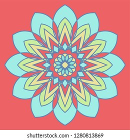 Аrabesque. Flower Mandala. Vintage decorative elements. Oriental pattern, vector illustration. Islam, Arabic, Indian, moroccan,spain, turkish, pakistan, chinese, mystic, ottoman motifs. Coloring book 