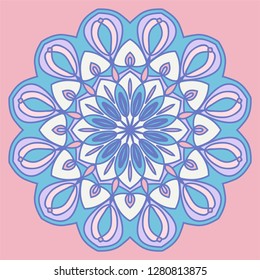 Аrabesque. Flower Mandala. Vintage decorative elements. Oriental pattern, vector illustration. Islam, Arabic, Indian, moroccan,spain, turkish, pakistan, chinese, mystic, ottoman motifs. Coloring book 