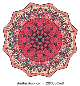 Flower Mandala. Vintage decorative elements. Oriental pattern, vector illustration. Islam, Arabic, Indian, turkish, pakistan, chinese, ottoman motifs