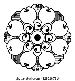 Flower Mandala, vintage decorative elements, vector illustration.