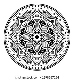 Flower Mandala, vintage decorative elements, vector illustration.