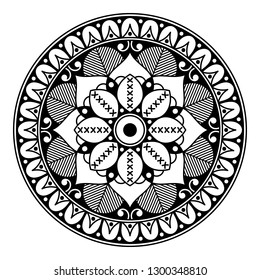 Flower Mandala, vintage decorative elements, vector illustration