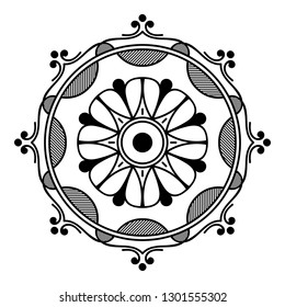 Flower Mandala, vintage decorative elements, vector illustration