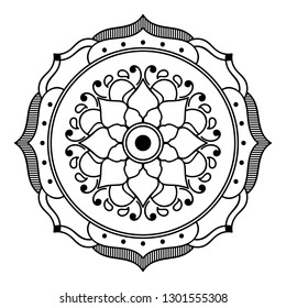 Flower Mandala, vintage decorative elements, vector illustration