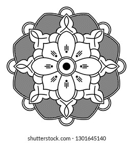 Flower Mandala, vintage decorative elements, vector illustration.