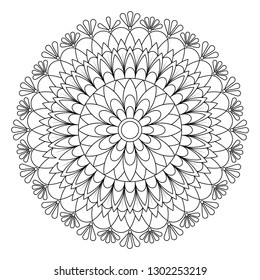 Flower Mandala. Vintage decorative elements. Oriental pattern, vector illustration. Mandala Coloring page.Circular pattern in form of mandala for Henna, Mehndi, tattoo, decoration.