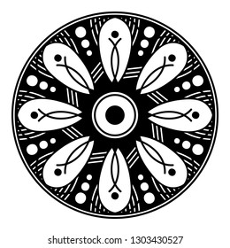 Flower Mandala, vintage decorative elements, vector illustration
