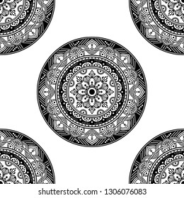 Flower Mandala, vintage decorative elements, vector illustration