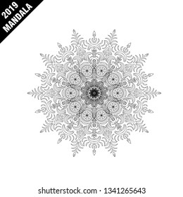 Flower Mandala. Vintage decorative elements. Oriental pattern, vector illustration. Islam, Arabic, Indian, moroccan,spain, turkish, pakistan, chinese, mystic, ottoman motifs. Coloring book page