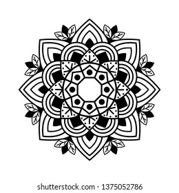 Flower Mandala. Vintage decorative elements. Oriental pattern, vector illustration. Islam, Arabic, Indian, moroccan,spain, turkish, pakistan, chinese, mystic, ottoman motifs. Coloring book page