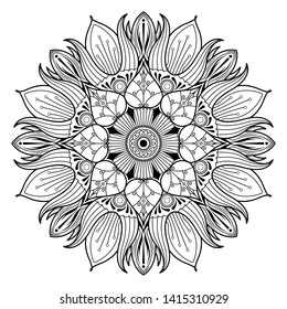 Flower Mandala. Vintage decorative elements. Oriental pattern, vector illustration.