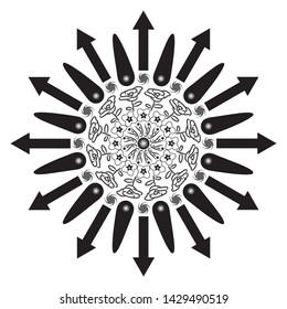 Flower Mandala. Vintage decorative elements. Oriental pattern, vector illustration. Islam, Arabic, Indian, moroccan,spain, turkish, pakistan, chinese, mystic, ottoman motifs. Coloring book page