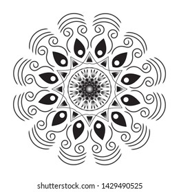 Flower Mandala. Vintage decorative elements. Oriental pattern, vector illustration. Islam, Arabic, Indian, moroccan,spain, turkish, pakistan, chinese, mystic, ottoman motifs. Coloring book page