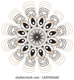 Flower Mandala. Vintage decorative elements. Oriental pattern, vector illustration. Islam, Arabic, Indian, moroccan,spain, turkish, pakistan, chinese, mystic, ottoman motifs. Coloring book page