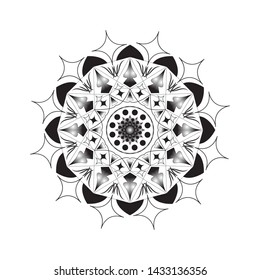 Flower Mandala. Vintage decorative elements. Oriental pattern, vector illustration. Islam, Arabic, Indian, moroccan,spain, turkish, pakistan, chinese, mystic, ottoman motifs. Coloring book page