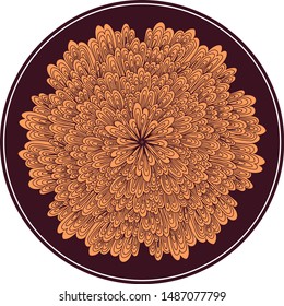 Flower Mandala. Vintage decorative elements. Oriental pattern, vector illustration