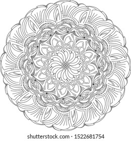 Flower Mandala. Vintage decorative elements. Oriental pattern, vector illustration