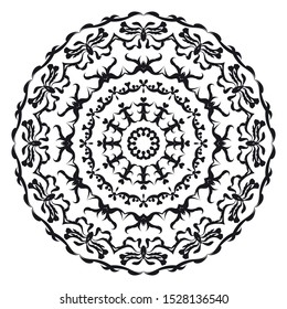 Flower Mandala. Vintage decorative elements. Oriental pattern, vector illustration. Islam, Arabic, Indian, moroccan,spain, turkish, pakistan, chinese, mystic, ottoman motifs. Coloring book page