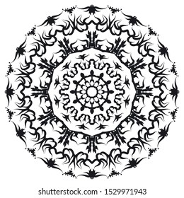 Flower Mandala. Vintage decorative elements. Oriental pattern, vector illustration. Islam, Arabic, Indian, moroccan,spain, turkish, pakistan, chinese, mystic, ottoman motifs. Coloring book page