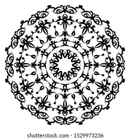 Flower Mandala. Vintage decorative elements. Oriental pattern, vector illustration. Islam, Arabic, Indian, moroccan,spain, turkish, pakistan, chinese, mystic, ottoman motifs. Coloring book page