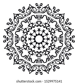 Flower Mandala. Vintage decorative elements. Oriental pattern, vector illustration. Islam, Arabic, Indian, moroccan,spain, turkish, pakistan, chinese, mystic, ottoman motifs. Coloring book page