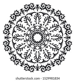 Flower Mandala. Vintage decorative elements. Oriental pattern, vector illustration. Islam, Arabic, Indian, moroccan,spain, turkish, pakistan, chinese, mystic, ottoman motifs. Coloring book page